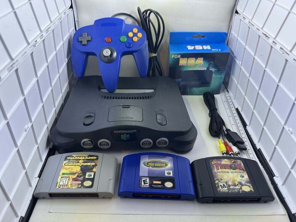 Nintendo 64 N64 Console Bundle w Controller Power Supply AV Cord 3 Games Retro